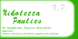 nikoletta paulics business card